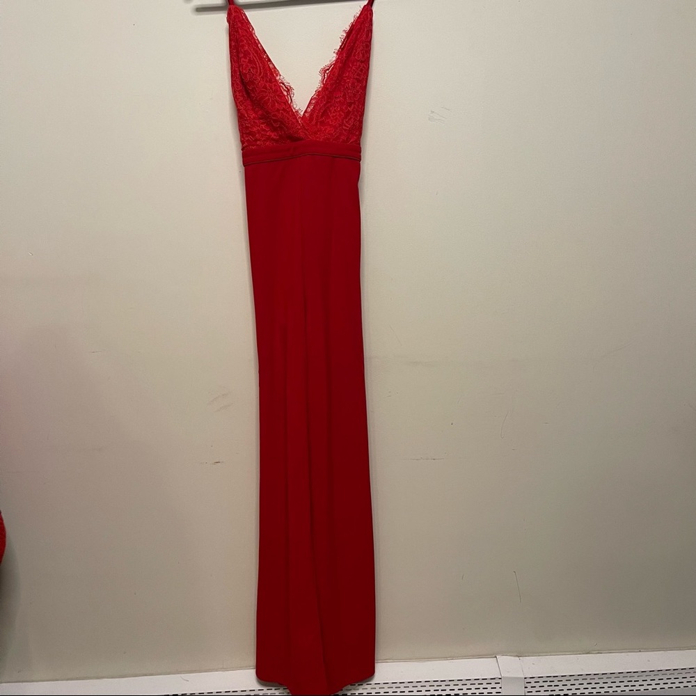 Red jumpsuit.